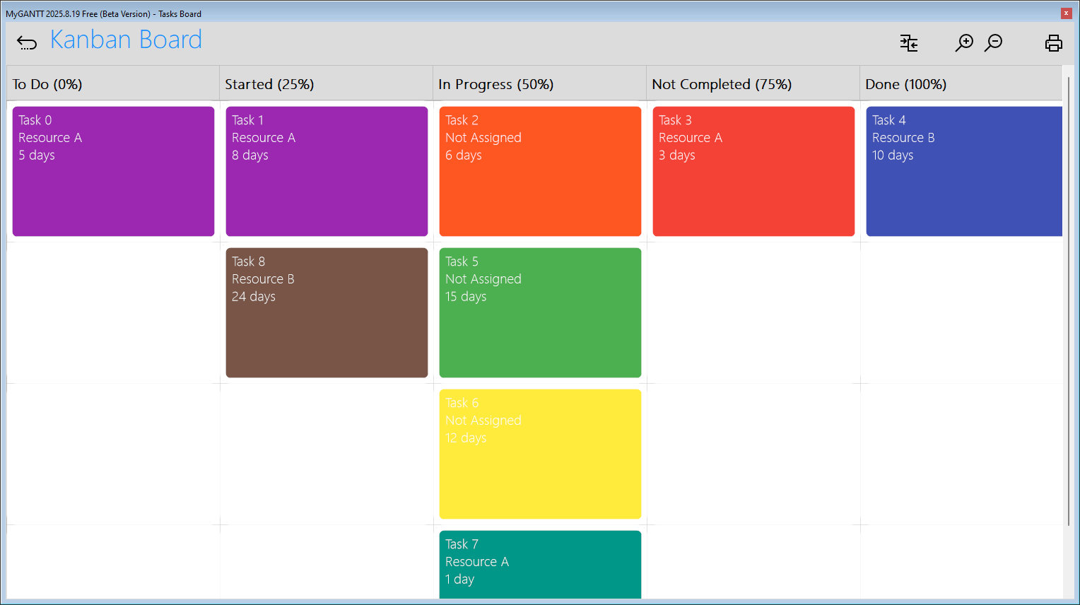 MyGANTT Kanban Board screenshot Full